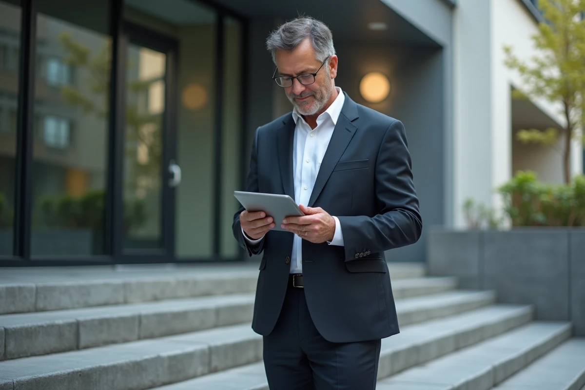 Homme d affaires dans un environnement urbain moderne